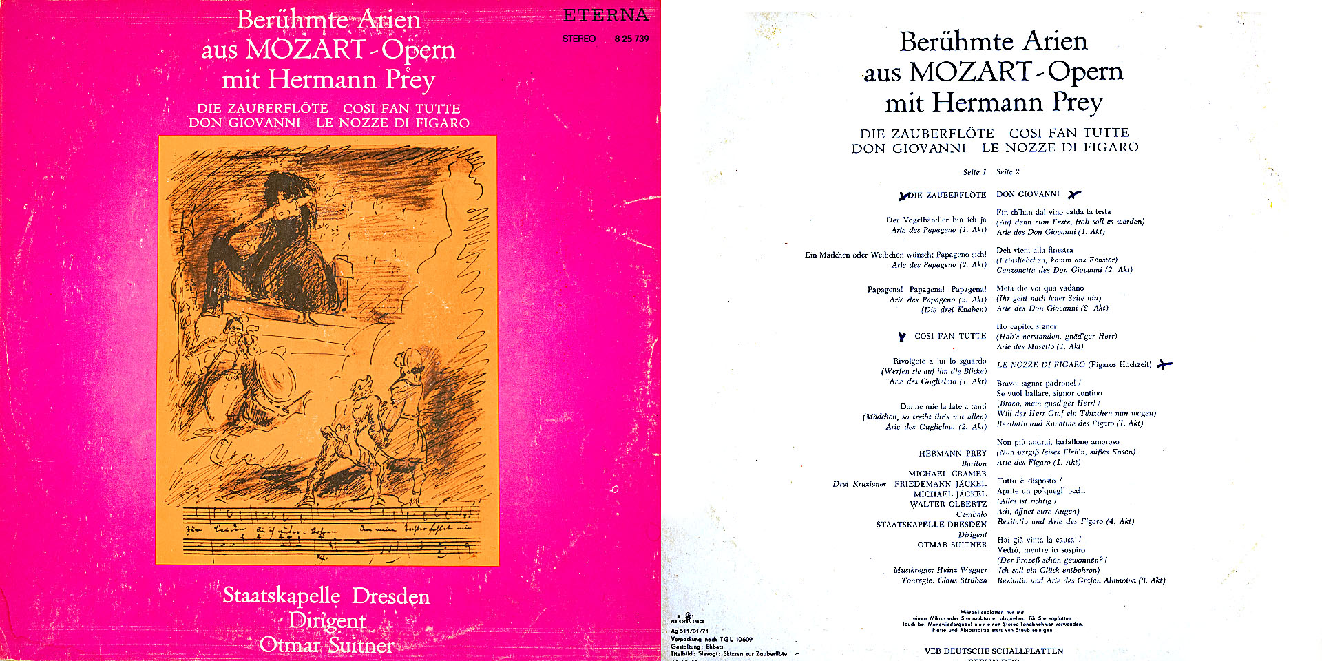 Berühmte Arien aus Mozart - Opern - Hermann Prey mit der Staatskapelle Dresden, Dirigent  Otmar Suitner